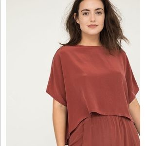Elizabeth Suzann Linn Tee in Rust Silk Crepe